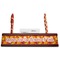 Fall Leaves Red Mahogany Nameplates with Business Card Holder - Straight
