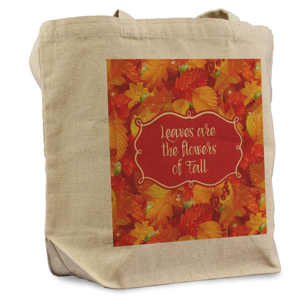 Custom Fall Leaves Reusable Cotton Grocery Bag - Single