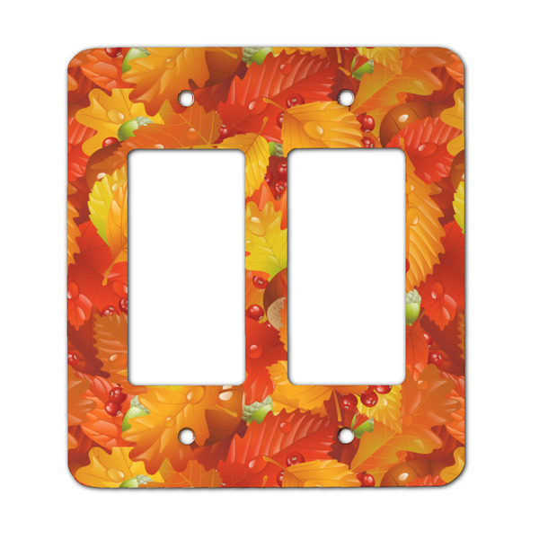 Custom Fall Leaves Rocker Style Light Switch Cover - Two Switch