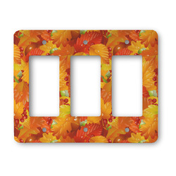 Fall Leaves Rocker Style Light Switch Cover - Three Switch