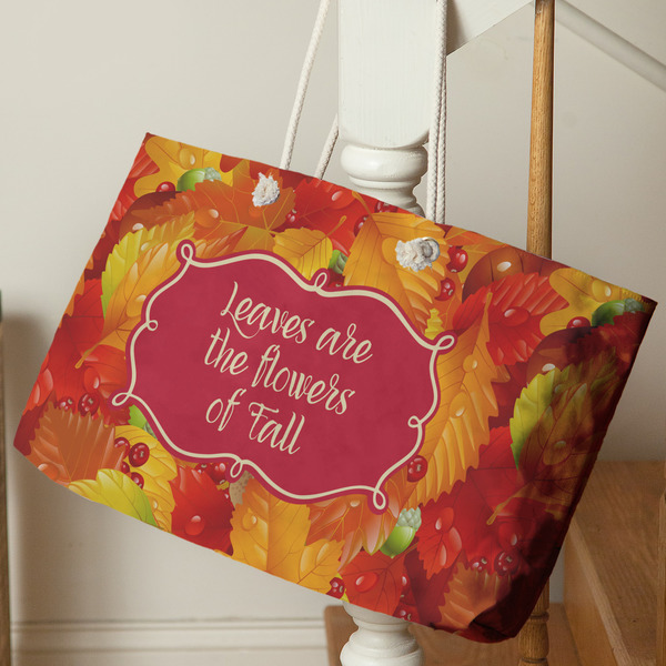 Fall Leaves Large Rope Tote - Life Style