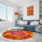 Fall Leaves Round Area Rug - IN CONTEXT