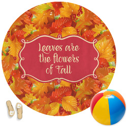 Fall Leaves Round Beach Towel