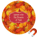 Fall Leaves Round Car Magnet - 6"