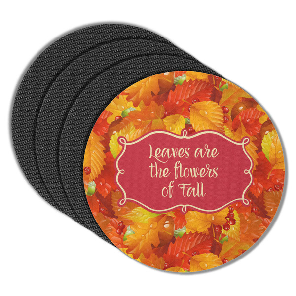 Fall Leaves Round Coaster Rubber Back - Main