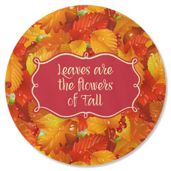 Fall Leaves Round Rubber Backed Coaster