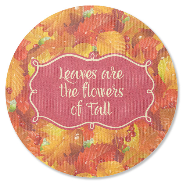 Custom Fall Leaves Round Rubber Backed Coaster