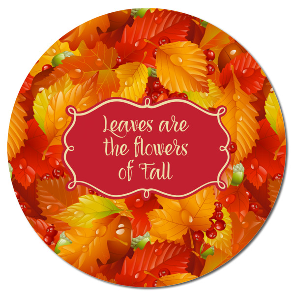Fall Leaves Round Fridge Magnet - FRONT