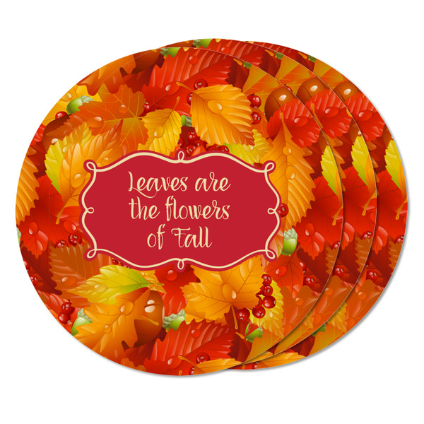 Fall Leaves Round Fridge Magnet - THREE
