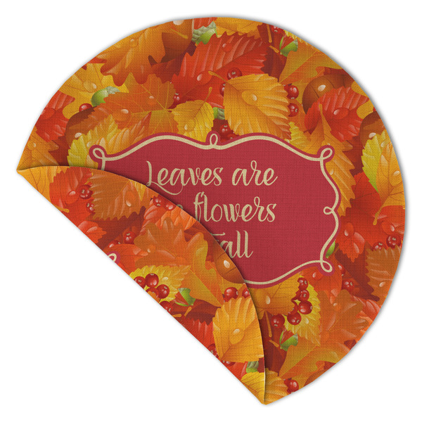 Fall Leaves Round Linen Placemats - Front (folded corner double sided)
