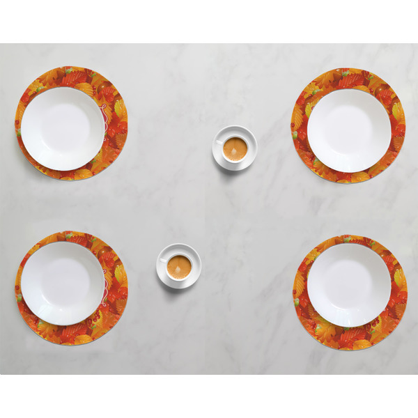 Fall Leaves Round Linen Placemats - LIFESTYLE (set of 4)