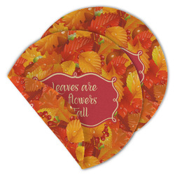 Fall Leaves Round Linen Placemat - Double Sided - Set of 4