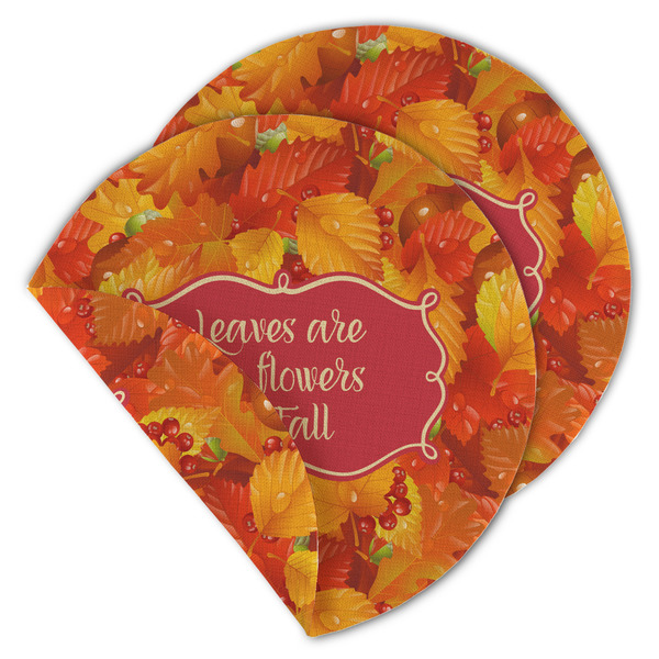 Fall Leaves Round Linen Placemats - MAIN (Double-Sided)
