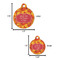 Fall Leaves Round Pet ID Tag - Large - Comparison Scale