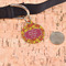 Fall Leaves Round Pet ID Tag - Large - In Context