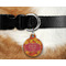 Fall Leaves Round Pet Tag on Collar & Dog