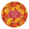 Fall Leaves Round Stone Trivet - Front View