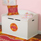 Fall Leaves Round Wall Decal on Toy Chest