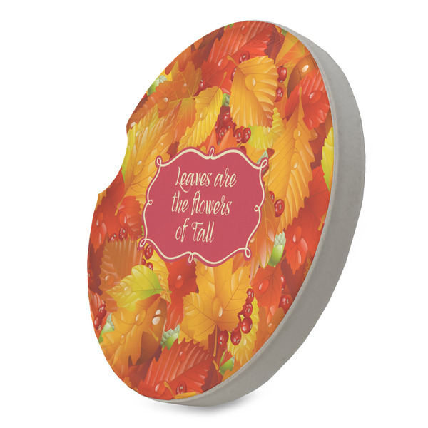 Fall Leaves Sandstone Car Coaster - STANDING ANGLE