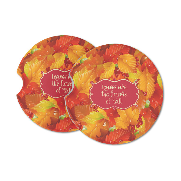 Custom Fall Leaves Sandstone Car Coasters - Set of 2