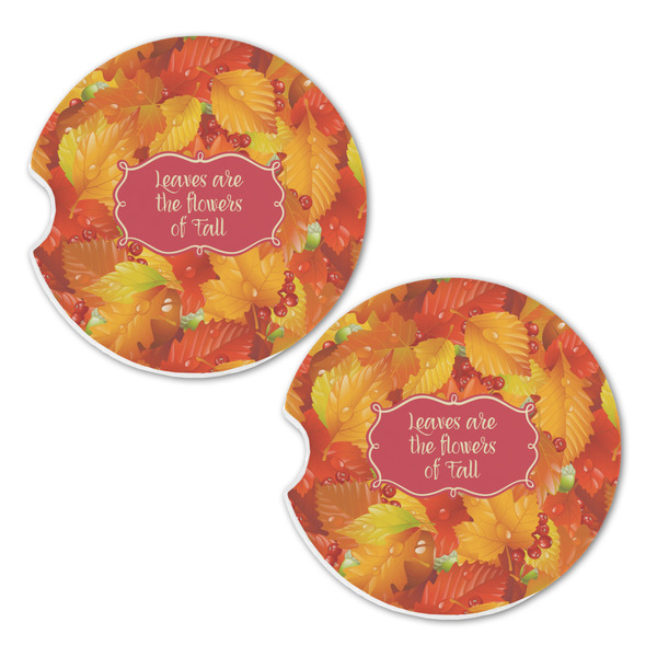 Fall Leaves Sandstone Car Coasters - Set of 2