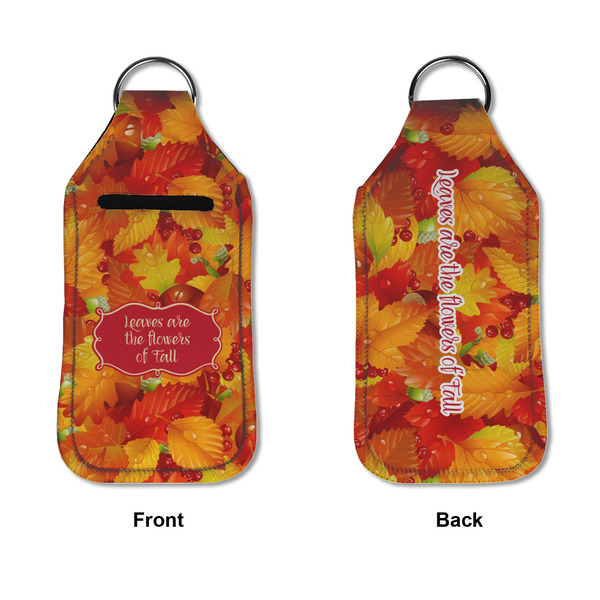 Fall Leaves Sanitizer Holder Keychain - Large APPROVAL (Flat)