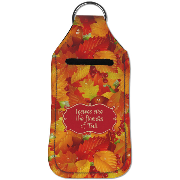 Fall Leaves Sanitizer Holder Keychain - Large (Front)
