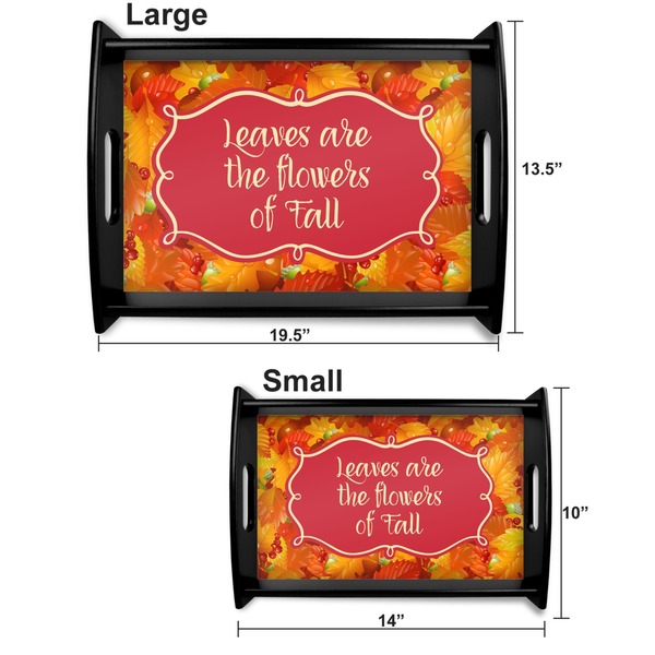 Fall Leaves Serving Tray Black Sizes