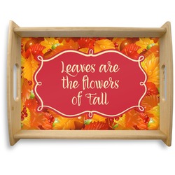 Fall Leaves Natural Wooden Tray - Large