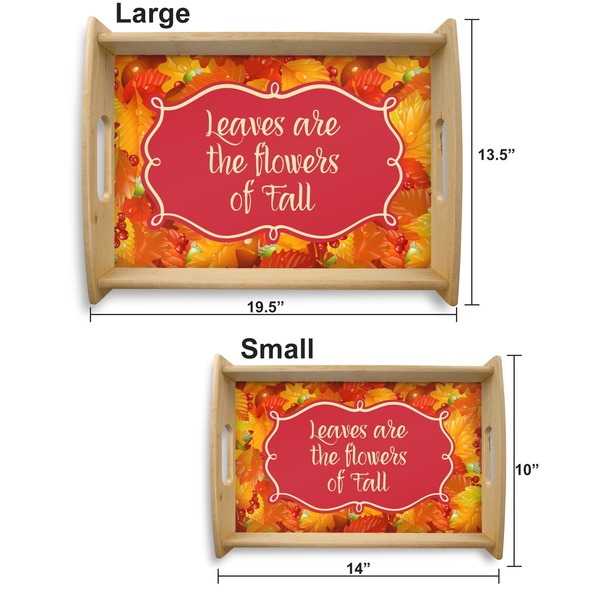 Fall Leaves Serving Tray Wood Sizes