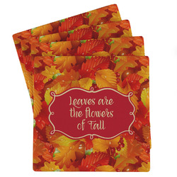 Fall Leaves Absorbent Stone Coasters - Set of 4