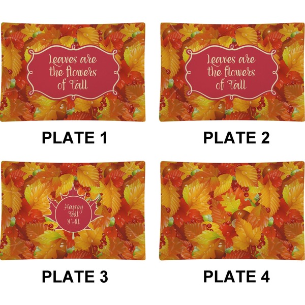 Fall Leaves Set of Rectangular Appetizer / Dessert Plates (Approval)