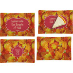 Fall Leaves Set of 4 Glass Rectangular Appetizer / Dessert Plate