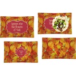 Fall Leaves Set of 4 Glass Rectangular Lunch / Dinner Plate