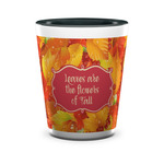 Fall Leaves Ceramic Shot Glass - 1.5 oz - Two Tone - Set of 4