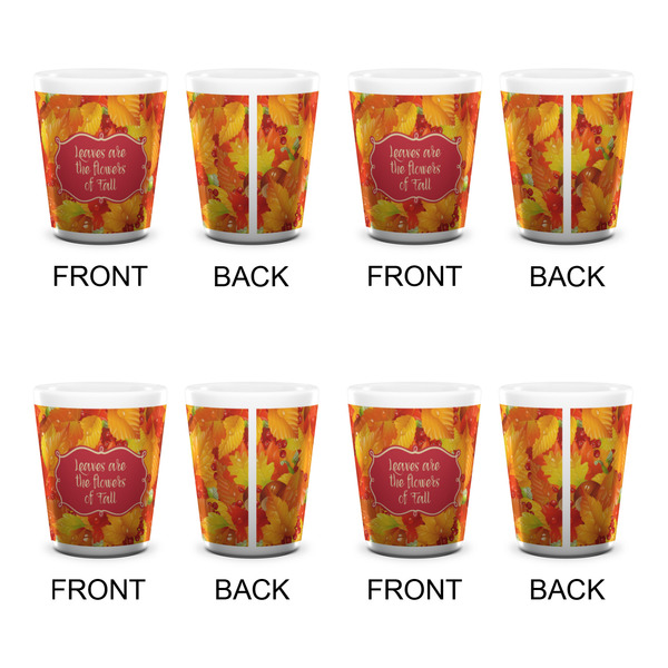 Fall Leaves Shot Glass - White - Set of 4 - APPROVAL