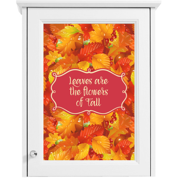 Fall Leaves Single White Cabinet Decal