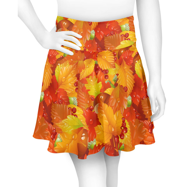 Custom Fall Leaves Skater Skirt - X Large