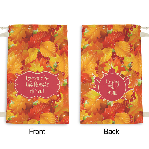Fall Leaves Small Laundry Bag - Front & Back View