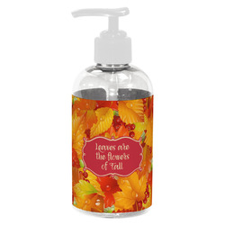 Fall Leaves Plastic Soap / Lotion Dispenser (8 oz - Small - White)