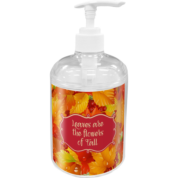 Custom Fall Leaves Acrylic Soap & Lotion Bottle