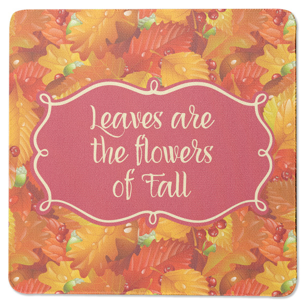 Custom Fall Leaves Square Rubber Backed Coaster