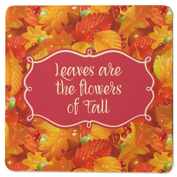 Custom Fall Leaves Square Rubber Backed Coaster