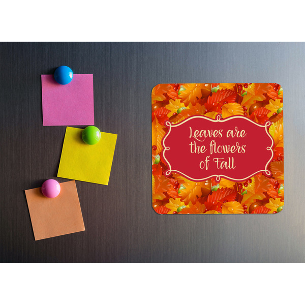 Fall Leaves Square Fridge Magnet - LIFESTYLE