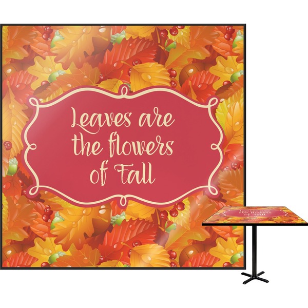 Custom Fall Leaves Square Table Top - 24"