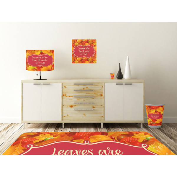 Fall Leaves Square Wall Decal Wooden Desk