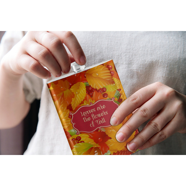 Fall Leaves Stainless Steel Flask - LIFESTYLE 1