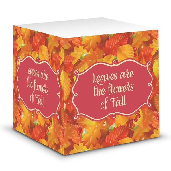 Custom Fall Leaves Sticky Note Cube