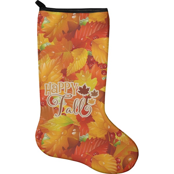 Custom Fall Leaves Holiday Stocking - Single-Sided - Neoprene