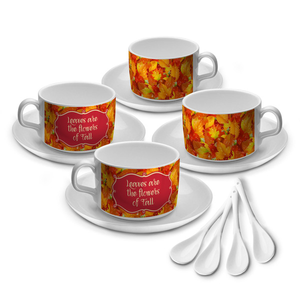 Custom Fall Leaves Tea Cup - Set of 4